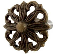 Antique Floral Iron Cabinet Knobs